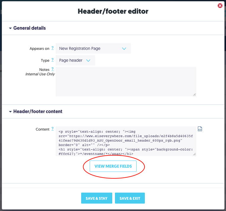 Header-Footer editor